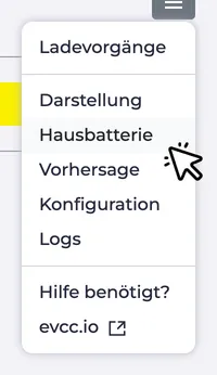 Screenshot of Home navigation.