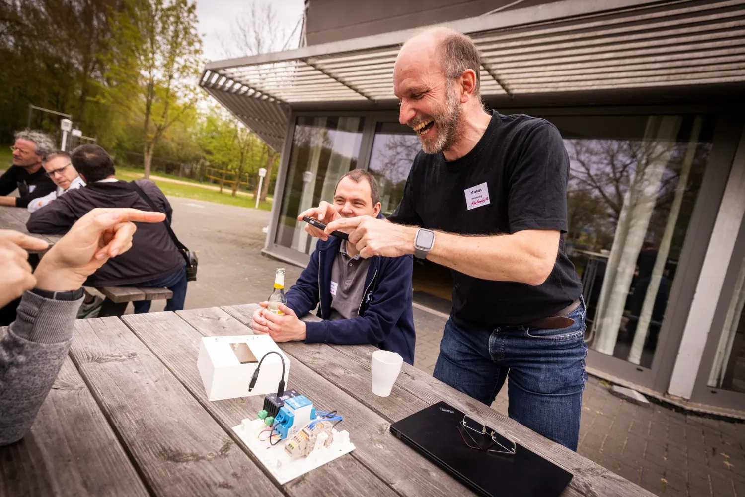 eHive hardware on the table during the raffle