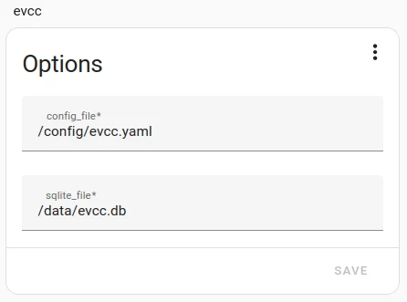 Home Assistant addon configuration UI