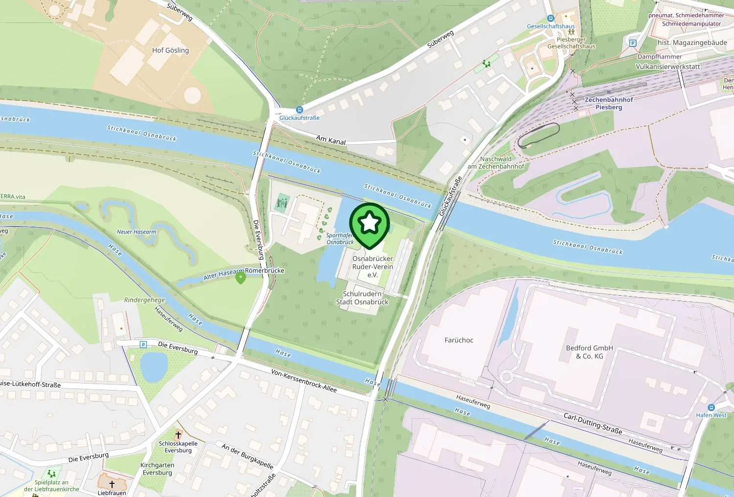 Location map Osnabrück Rowing Club