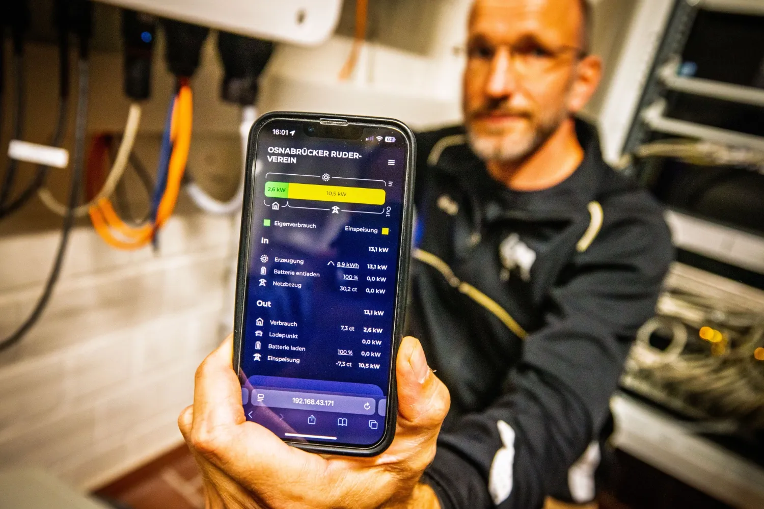 evcc interface on smartphone